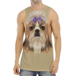 Shih Tzu Portrait Print Men's Muscle Tank Top