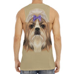 Shih Tzu Portrait Print Men's Muscle Tank Top