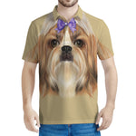 Shih Tzu Portrait Print Men's Polo Shirt
