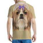 Shih Tzu Portrait Print Men's Polo Shirt