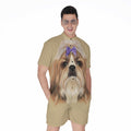 Shih Tzu Portrait Print Men's Romper