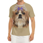 Shih Tzu Portrait Print Men's Short Sleeve Rash Guard