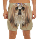 Shih Tzu Portrait Print Men's Split Running Shorts