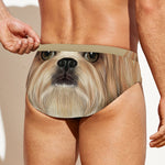 Shih Tzu Portrait Print Men's Swim Briefs