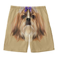 Shih Tzu Portrait Print Men's Swim Trunks