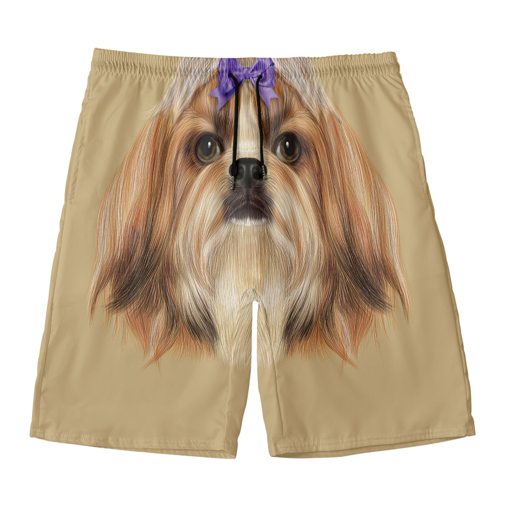 Shih Tzu Portrait Print Men's Swim Trunks