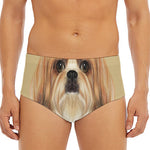 Shih Tzu Portrait Print Men's Triangle Swim Briefs