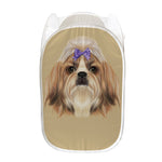 Shih Tzu Portrait Print Mesh Laundry Hamper