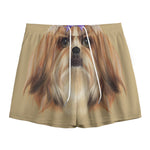Shih Tzu Portrait Print Mesh Shorts