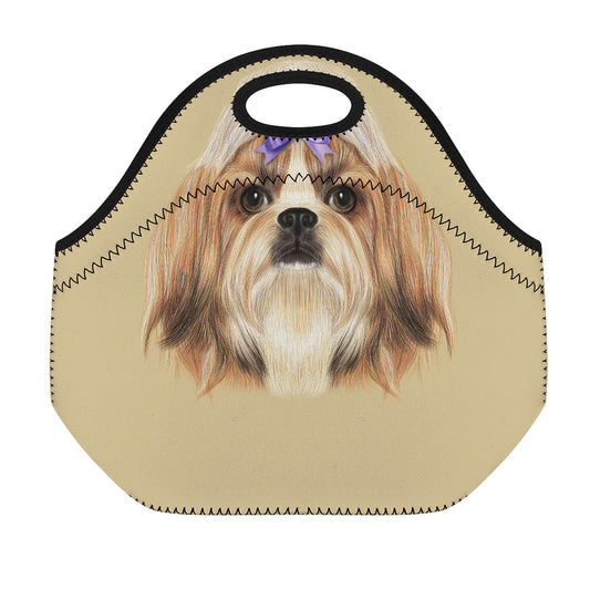 Shih Tzu Portrait Print Neoprene Lunch Bag