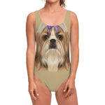 Shih Tzu Portrait Print One Piece Swimsuit
