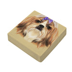 Shih Tzu Portrait Print Outdoor Seat Cushion Cover
