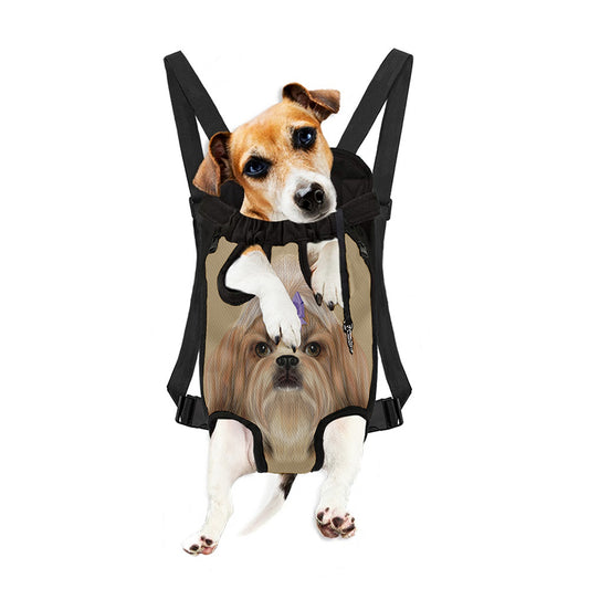 Shih Tzu Portrait Print Pet Carrier Backpack