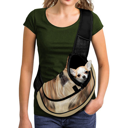 Shih Tzu Portrait Print Pet Sling Carrier
