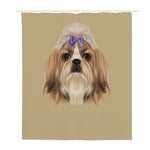 Shih Tzu Portrait Print Polyester Shower Curtain