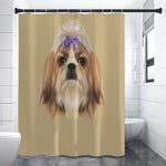 Shih Tzu Portrait Print Premium Shower Curtain