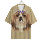 Shih Tzu Portrait Print Rayon Hawaiian Shirt