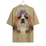 Shih Tzu Portrait Print Rayon Hawaiian Shirt