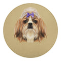 Shih Tzu Portrait Print Round Blanket