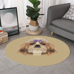 Shih Tzu Portrait Print Round Rug