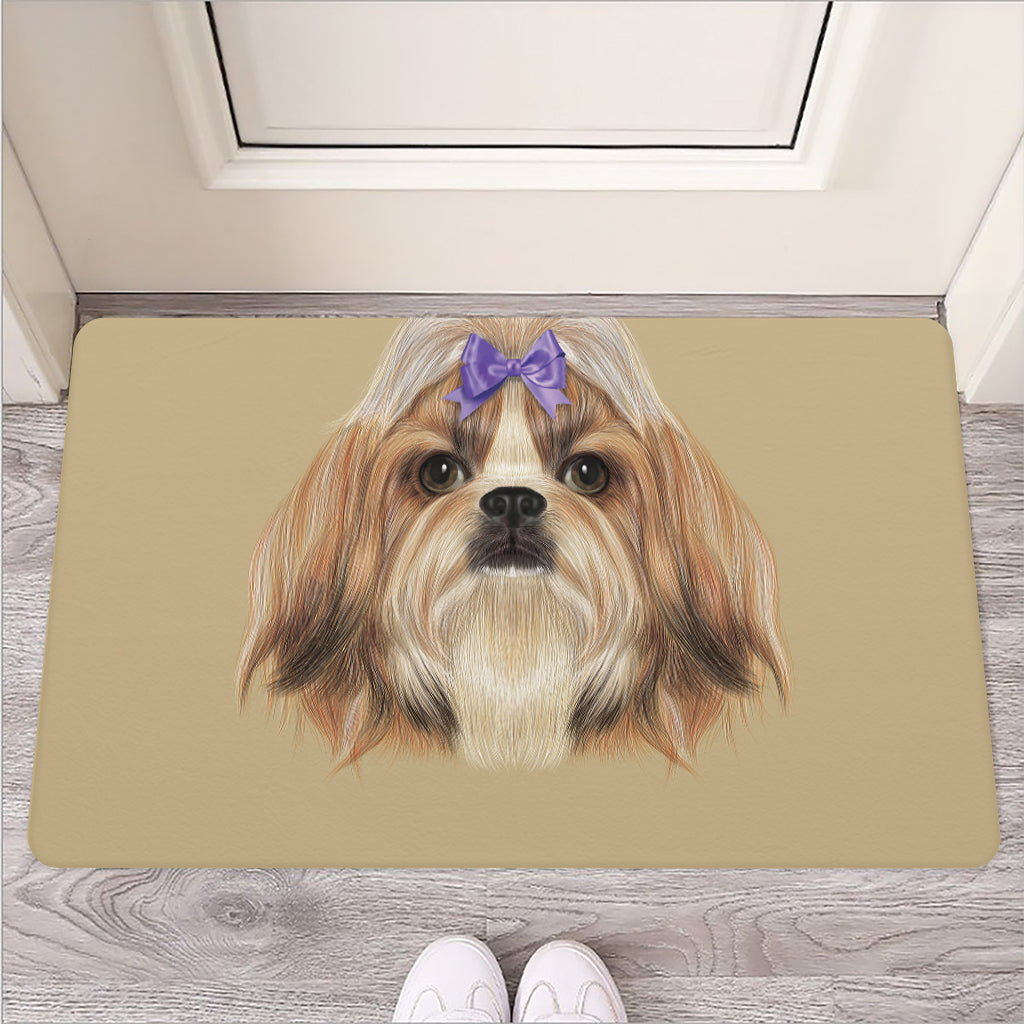 Shih Tzu Portrait Print Rubber Doormat