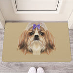 Shih Tzu Portrait Print Rubber Doormat