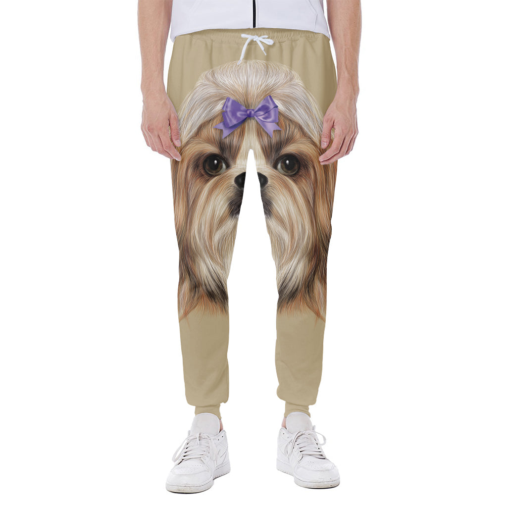 Shih Tzu Portrait Print Scuba Joggers
