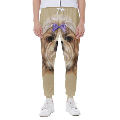Shih Tzu Portrait Print Scuba Joggers