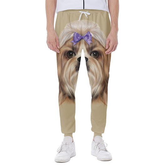Shih Tzu Portrait Print Scuba Joggers