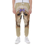 Shih Tzu Portrait Print Scuba Joggers