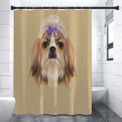 Shih Tzu Portrait Print Shower Curtain