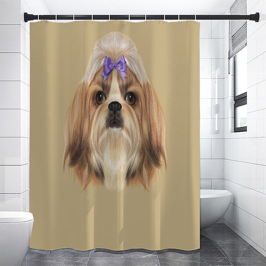Shih Tzu Portrait Print Shower Curtain