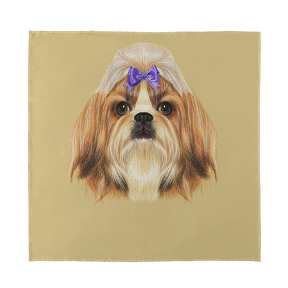 Shih Tzu Portrait Print Silk Bandana