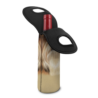 Shih Tzu Portrait Print Single Neoprene Wine Tote