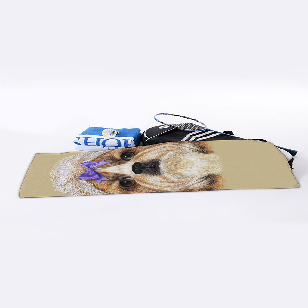 Shih Tzu Portrait Print Sports Towel