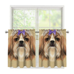 Shih Tzu Portrait Print Tier Curtains