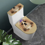Shih Tzu Portrait Print Toilet Lid And Tank Cover Set