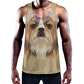 Shih Tzu Portrait Print Men's Workout Tank Top