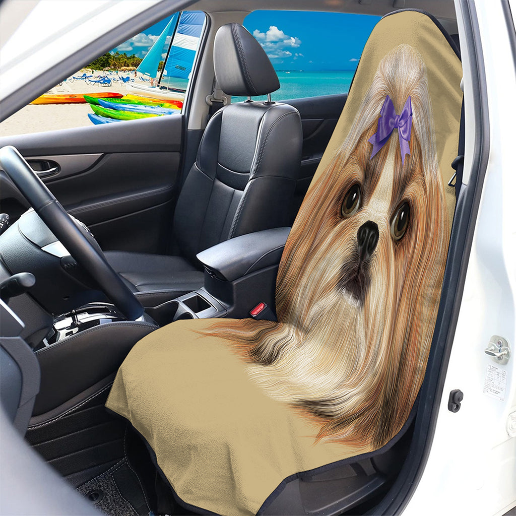 Shih Tzu Portrait Print Waterproof Car Seat Cover