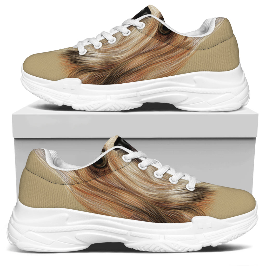 Shih Tzu Portrait Print White Chunky Shoes