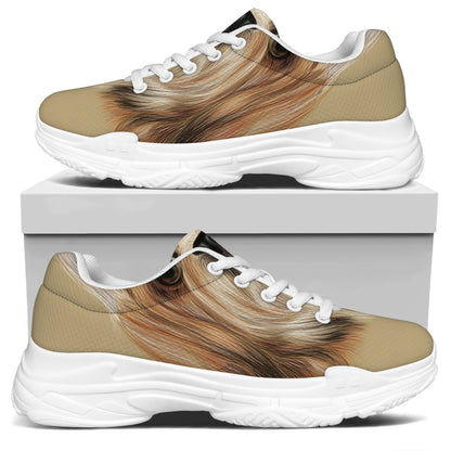 Shih Tzu Portrait Print White Chunky Shoes