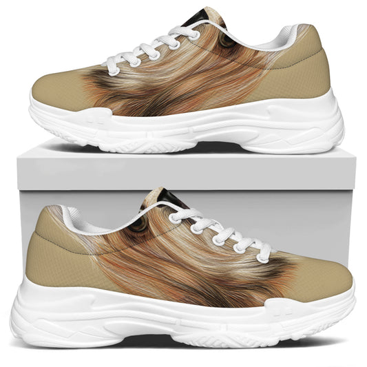 Shih Tzu Portrait Print White Chunky Shoes