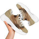 Shih Tzu Portrait Print White Chunky Shoes