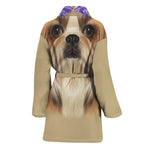 Shih Tzu Portrait Print Women's Bathrobe