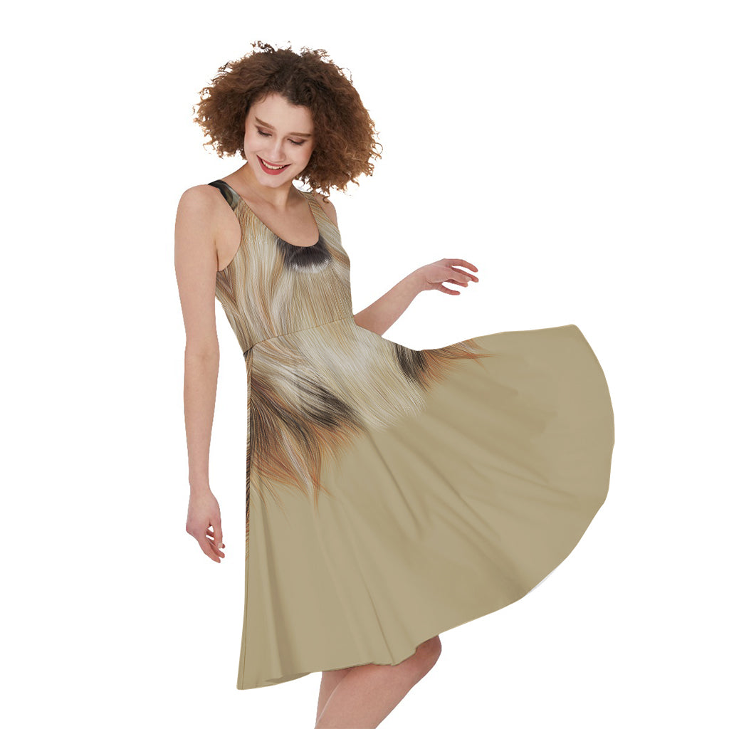 Shih Tzu Portrait Print Women's Sleeveless Dress