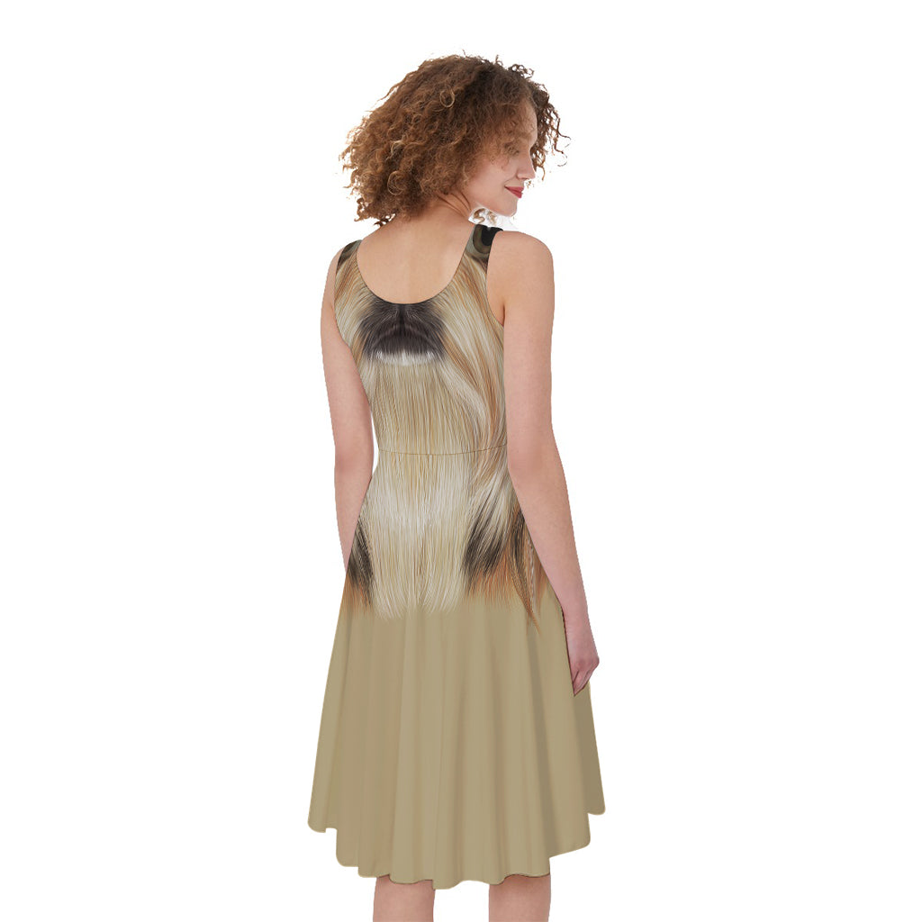 Shih Tzu Portrait Print Women's Sleeveless Dress