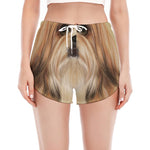 Shih Tzu Portrait Print Women's Split Running Shorts
