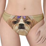 Shih Tzu Portrait Print Women's Thong