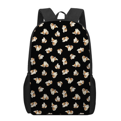 Shih Tzu Puppy Pattern Print 17 Inch Backpack