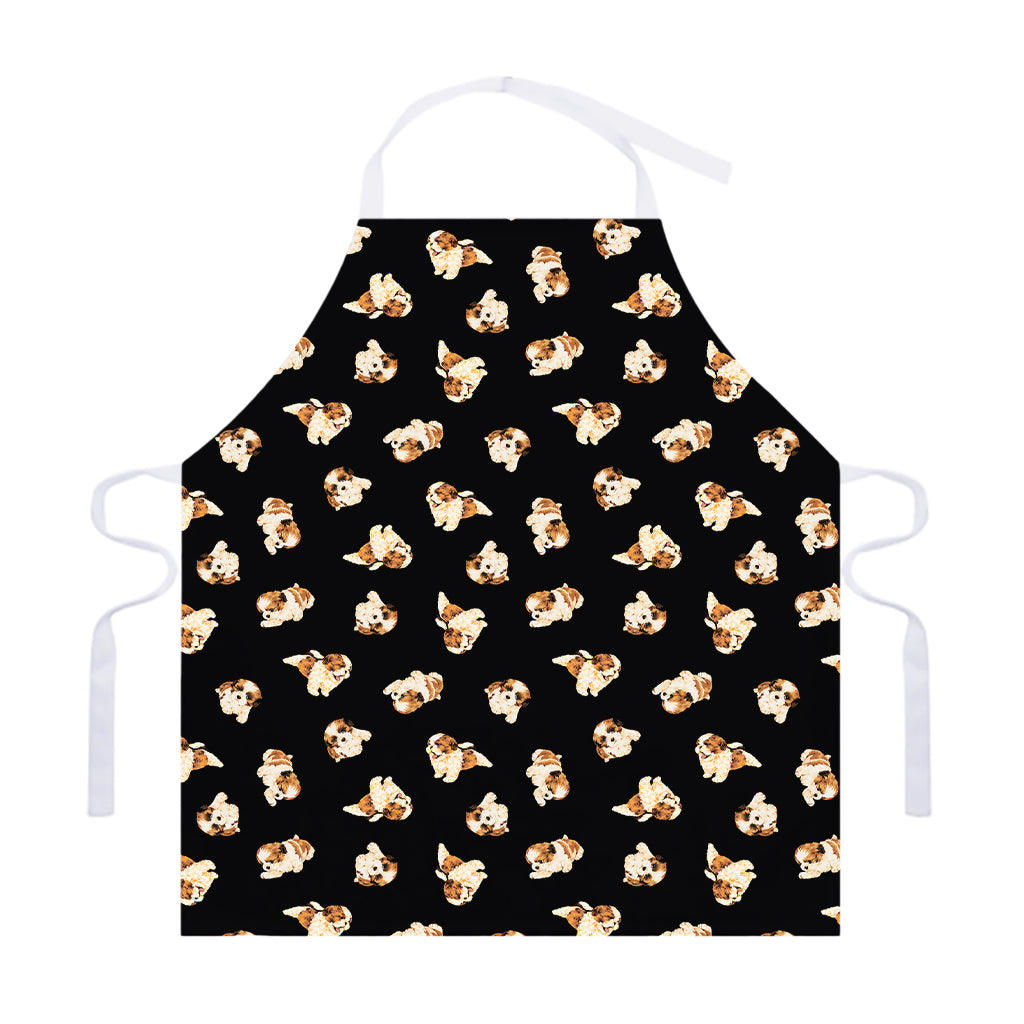 Shih Tzu Puppy Pattern Print Adjustable Apron